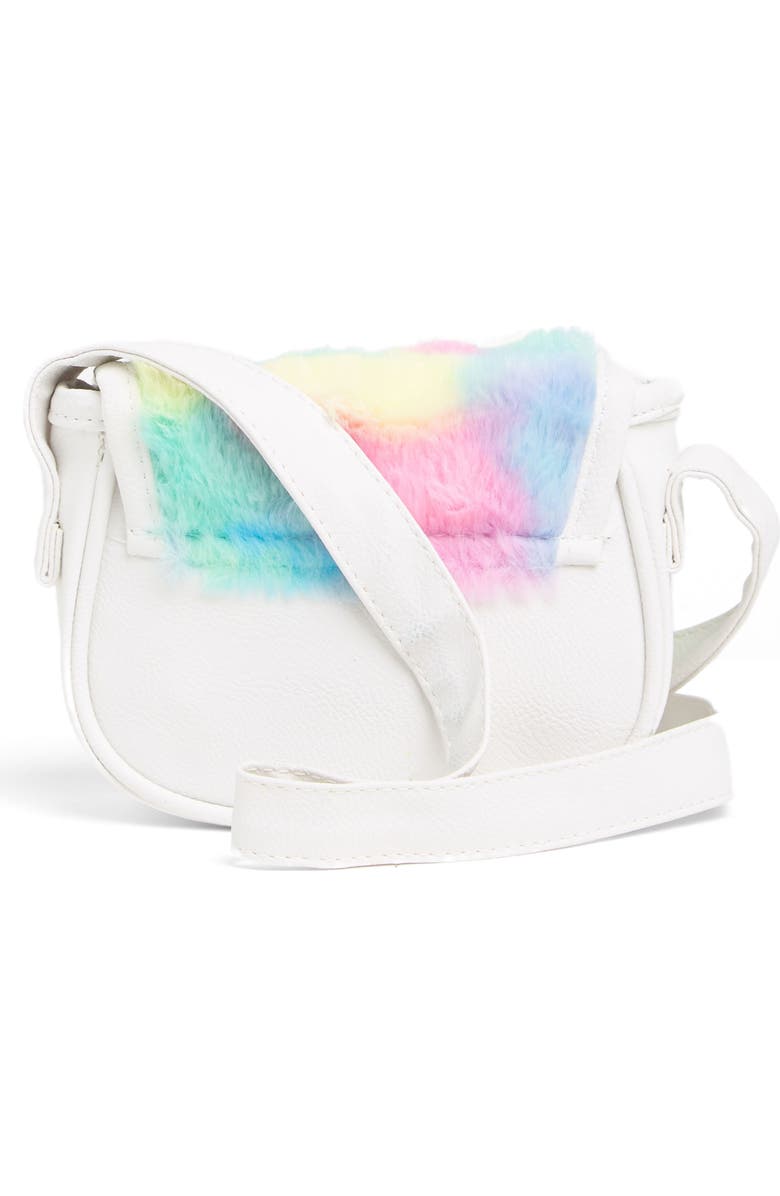 Jessica Simpson Kids' Rainbow Faux Fur Shoulder Bag, Alternate, color,