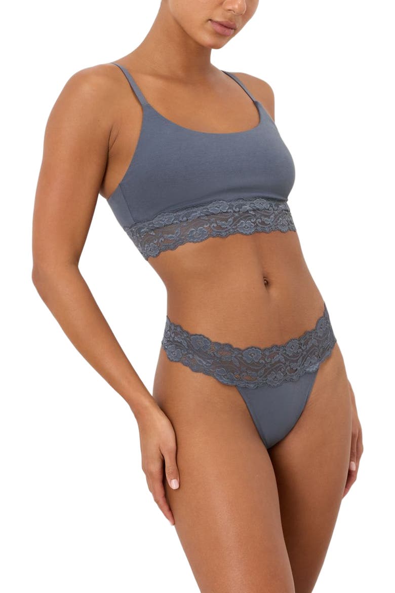 Lace Waist Thong 3-Pack Made With Organic Cotton, Alternate, color, Lace Wildflowers