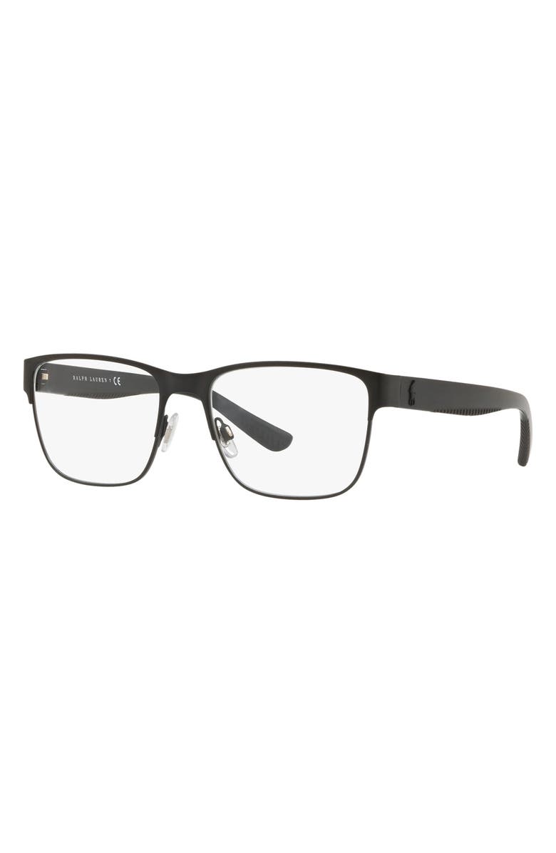 Polo Ralph Lauren 56mm Rectangular Optcial Glasses, Alternate, color, 