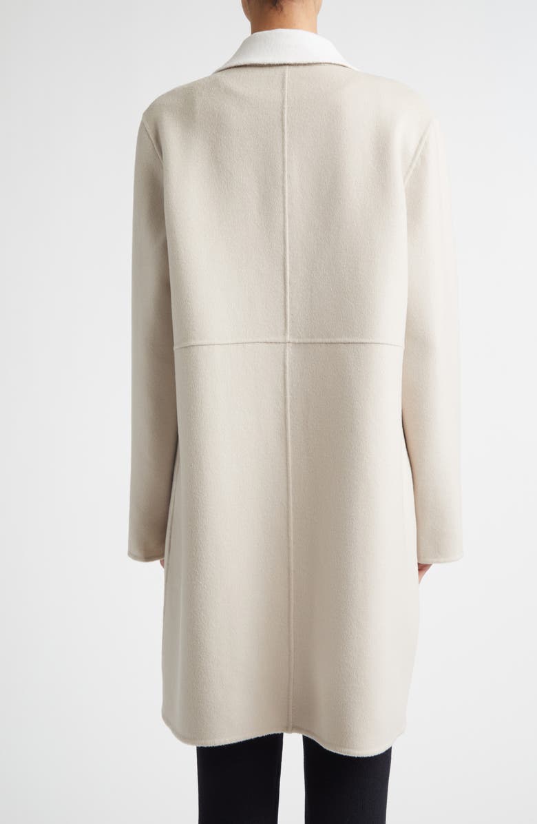 ST. JOHN Two-Tone Double Face Wool & Cashmere Coat, Alternate, color, Taupe/ Bright White