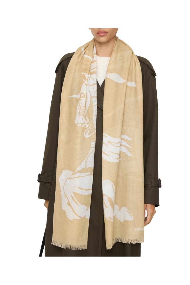 Wide Knight Wool Scarf, Alternate, color, Sand beige