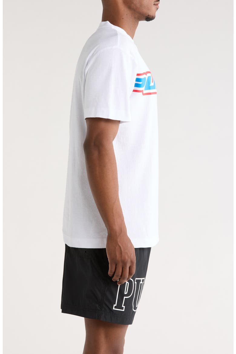 Oversize Textured Cotton Jersey Graphic T-Shirt, Alternate, color, WHITE