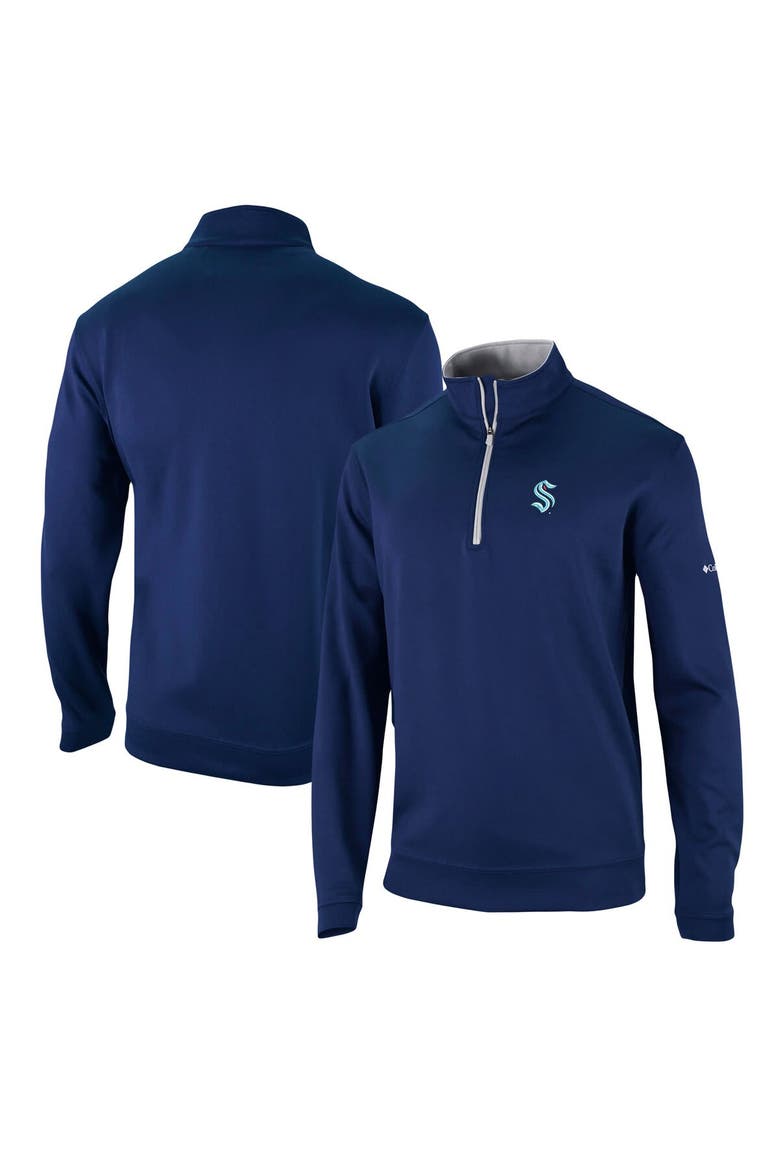 Men's Columbia Deep Sea Blue Seattle Kraken Wickham Hills Omni-Wick Quarter-Zip Jacket, Main, color, Navy