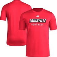 adidas Men's adidas  Red Louisville Cardinals Locker Practice Football Pre-Game T-Shirt