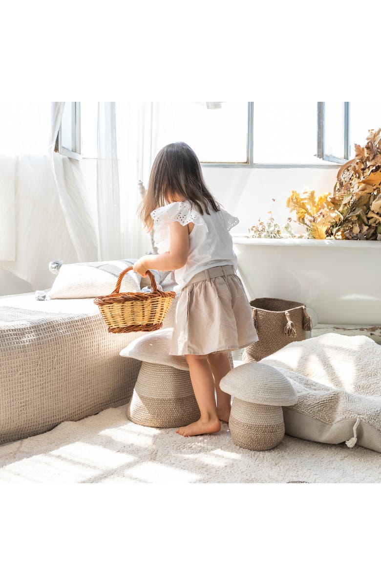 Lorena Canals Basket Mushroom, Alternate, color, Natural, Linen, Soil Brown
