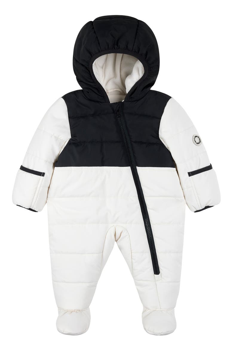 Kids' Colorblock Quilted Snowsuit, Main, color, OFF WHITE