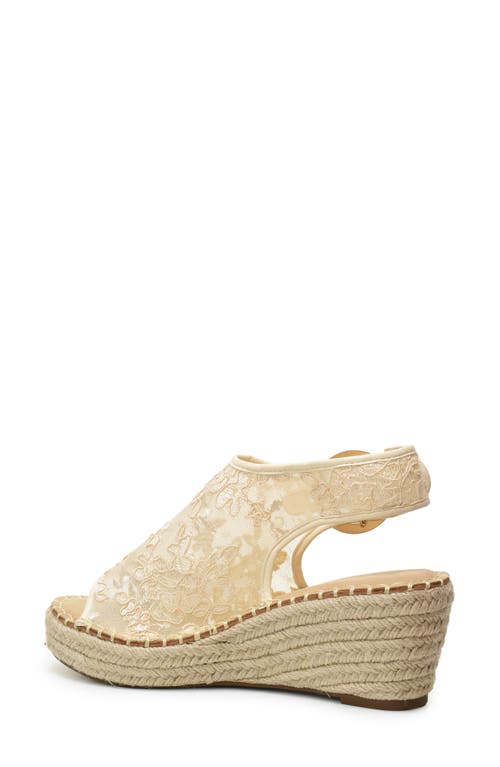 Catherine Catherine Malandrino Latio Mesh Lace Wedge Sandal In Beige