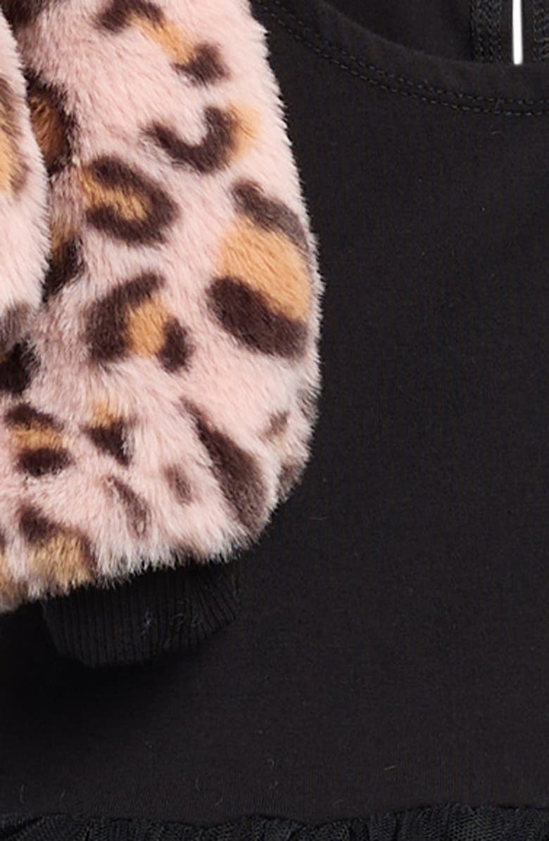 Pippa & Julie Maya Tutu Dress, Faux Fur Jacket & Bloomers Set, Alternate, color, Pink/ Black