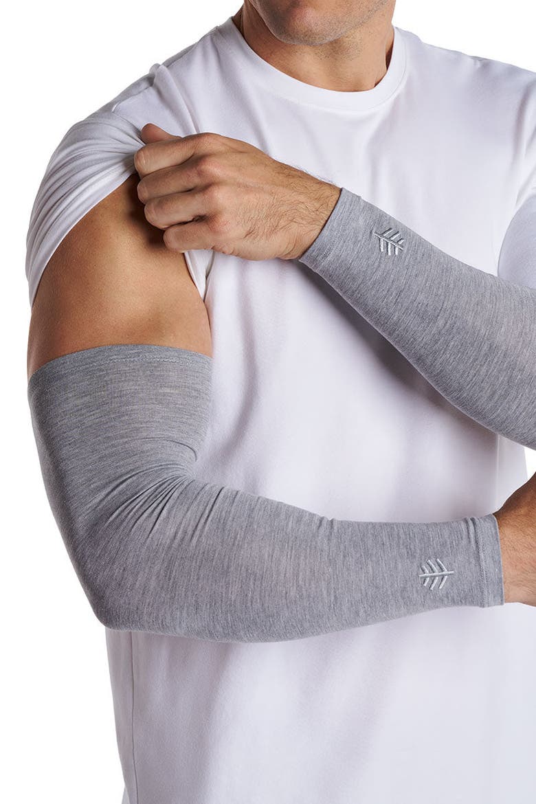 Men's Navagio Sun Arm Sleeves, UPF 50+ Sun Protection, Alternate, color, Grey Heather
