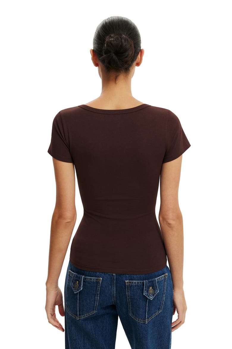 Women's Everyday Smooth Scoop Neck Tee, Alternate, color, Dark Oak