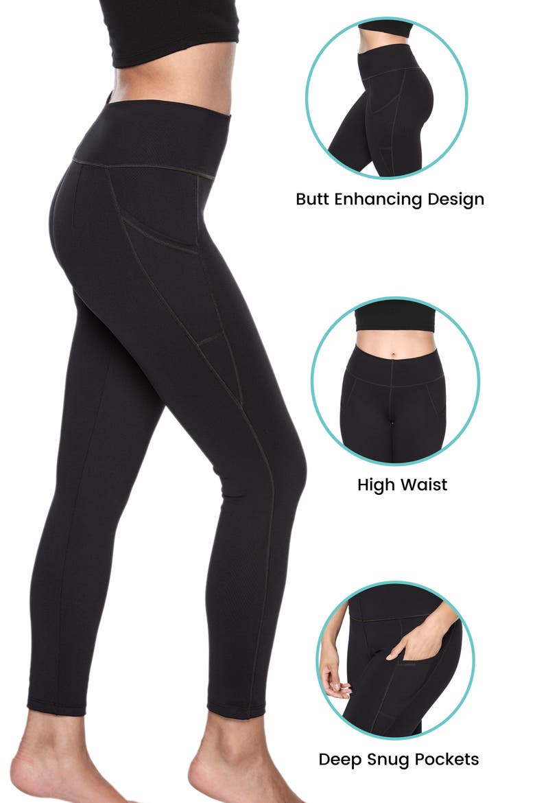 High Waist Postpartum Butt Lifting Compression Leggings, Alternate, color, BLACK
