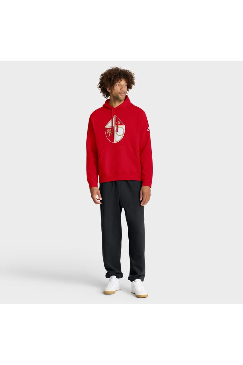 Men's Nike Scarlet San Francisco 49ers Club Fleece Pullover Hoodie, Alternate, color, Scarlet