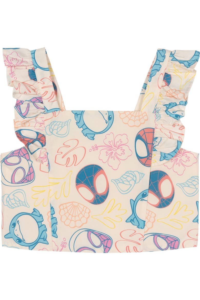 Spidey and His Amazing Friends Sleeveless Tank Top and Bubble Skort 2-Piece Set, Alternate, color, Cream Spidey Friends
