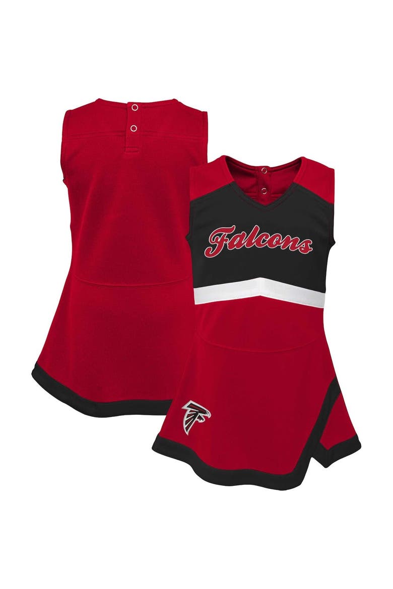 Girls Infant Red Atlanta Falcons Cheer Captain Jumper Dress, Main, color, Red