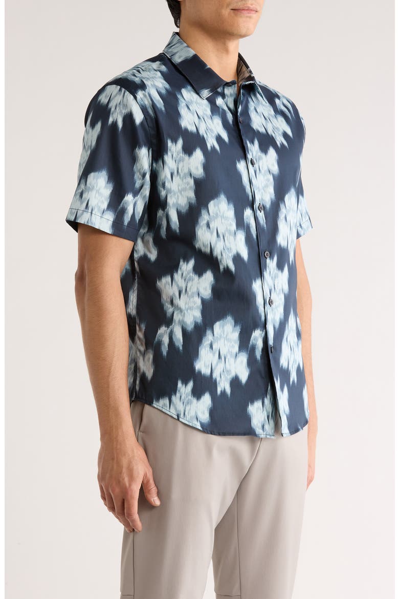Blurred Roses Cotton Blend Button-Up Shirt, Alternate, color, STUDIO COMBO