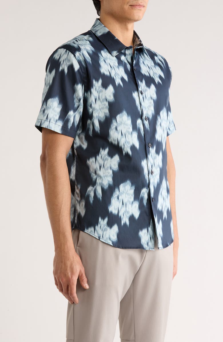 Vince Blurred Roses Cotton Blend Button-Up Shirt, Alternate, color, Studio Combo