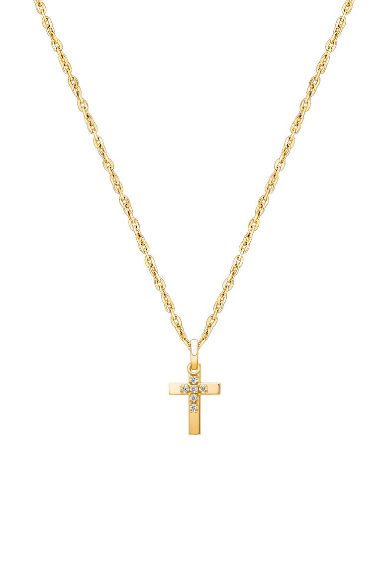 14K Gold Pure Faith Cross 12-14" Necklace, Main, color, 14K Yellow Gold