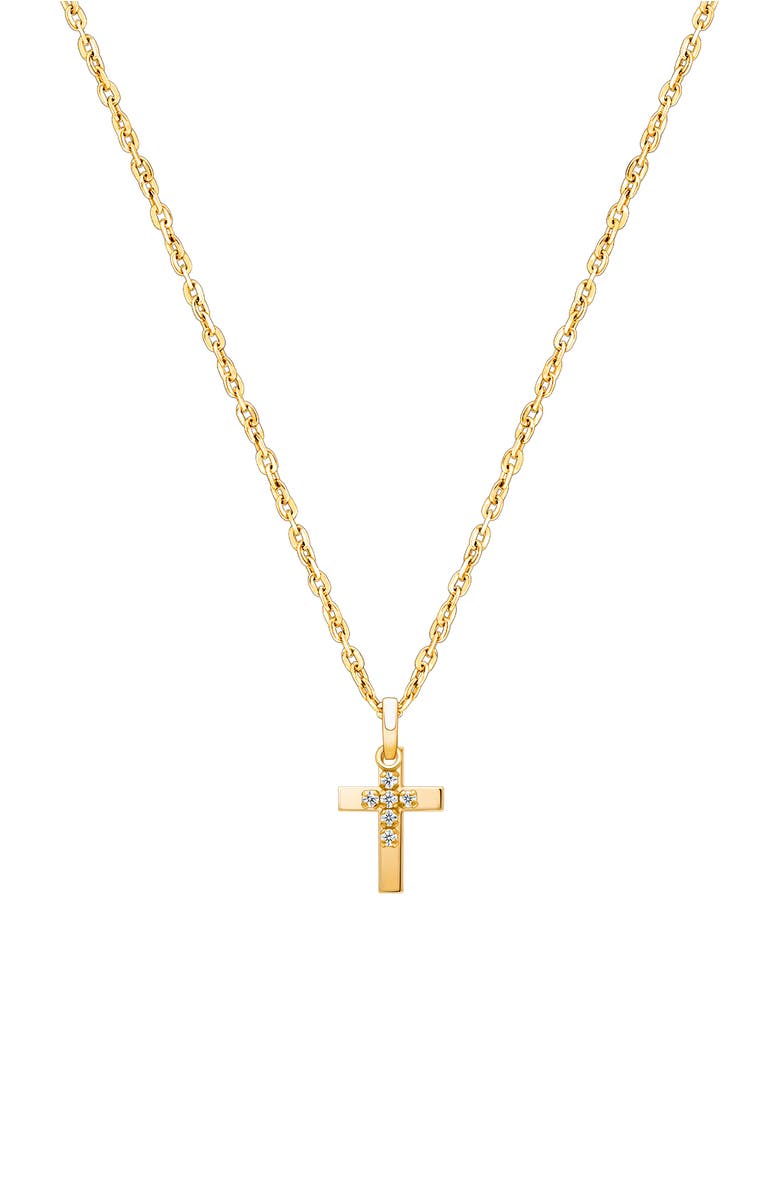 Tiny Blessings 14K Gold Pure Faith Cross 12-14" Necklace, Main, color, 14K Yellow Gold