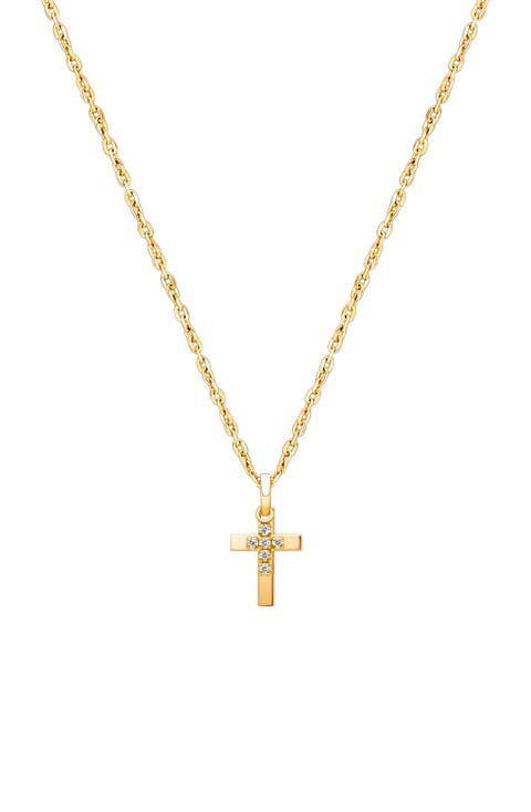 14K Gold Pure Faith Cross 12-14" Necklace