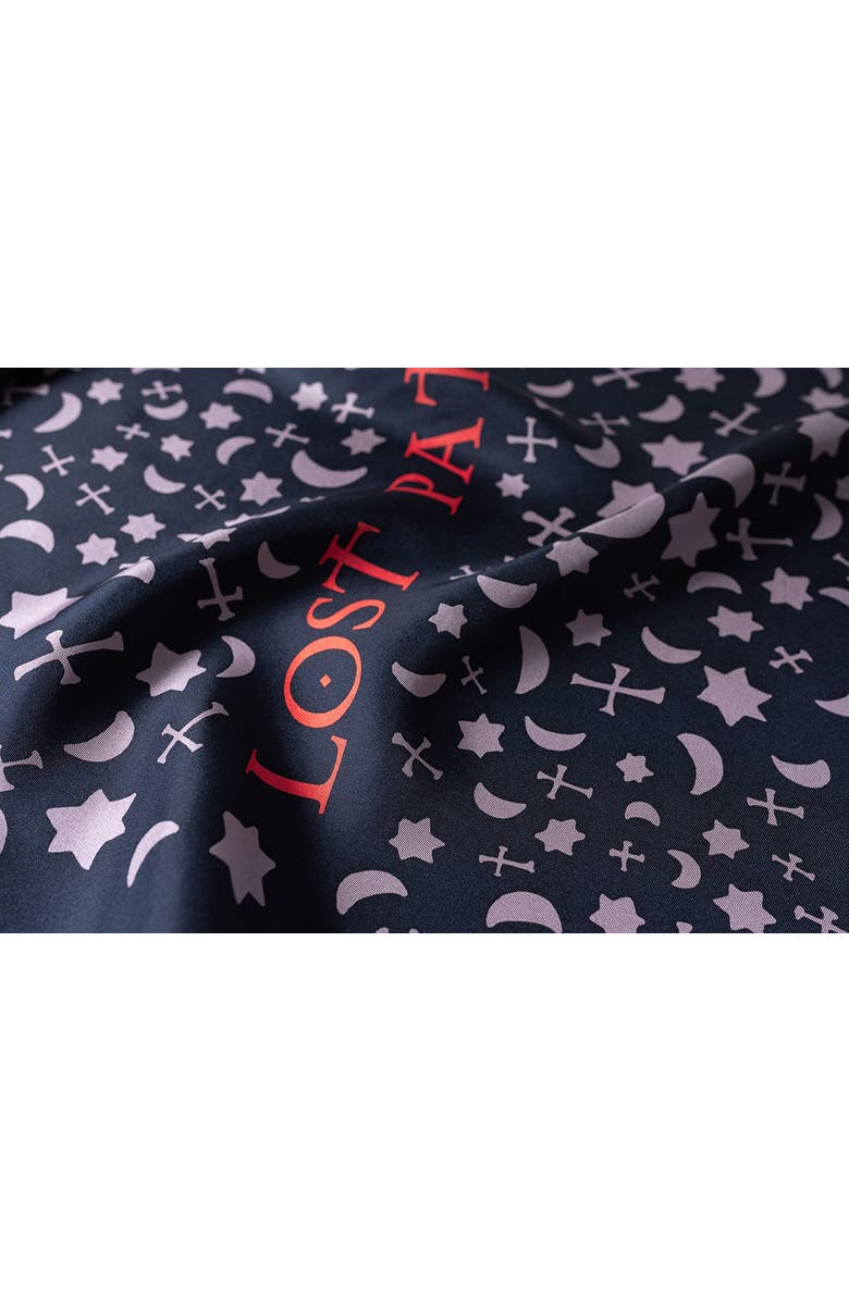 Lost Pattern NYC "Lexicon" Silk Bandana, Alternate, color, Blue
