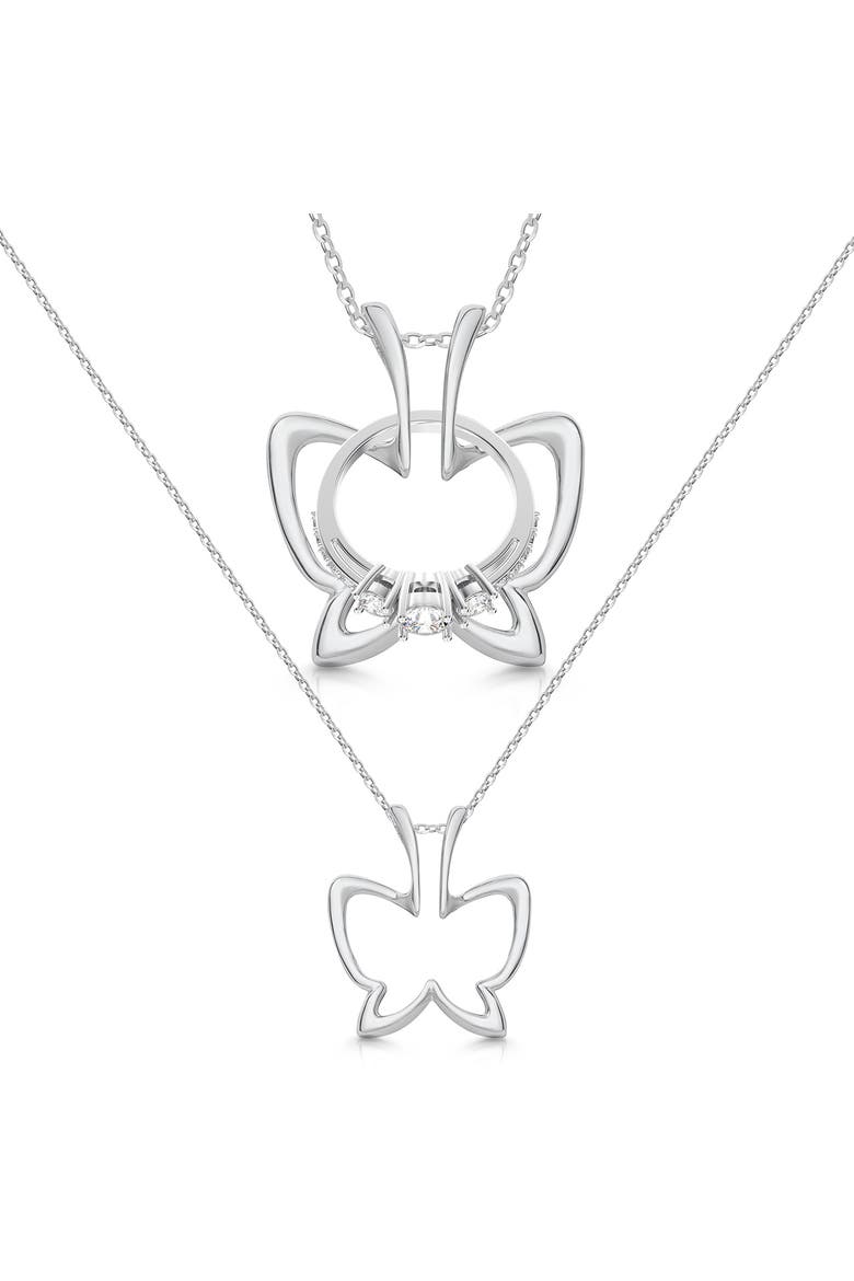 Butterfly Ring Holder Necklace, Stainless Steel Wedding Ring Keeper, Necklace Jewelry, Main, color, Silver