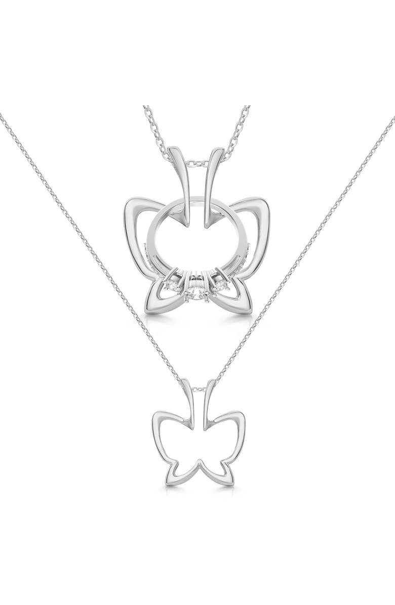 Emily C Butterfly Ring Holder Necklace, Sterling Silver Wedding Ring Keeper, Necklace Jewelry , Gender Inclusive, Main, color, Silver