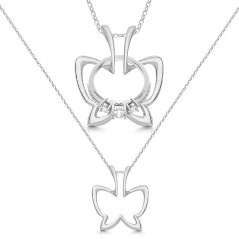 Butterfly Ring Holder Necklace, Sterling Silver Wedding Ring Keeper, Necklace Jewelry , Gender Inclusive