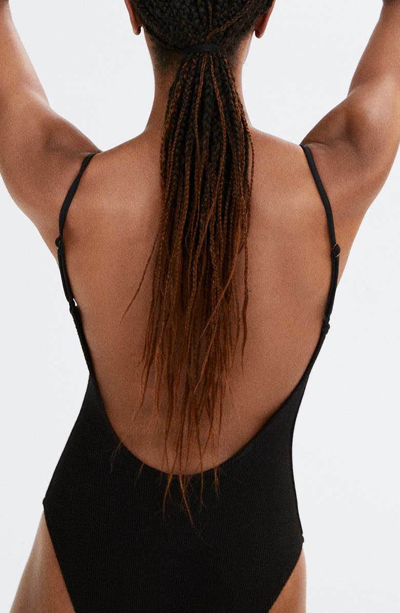 MANGO Textured One-Piece Swimsuit, Alternate, color, 