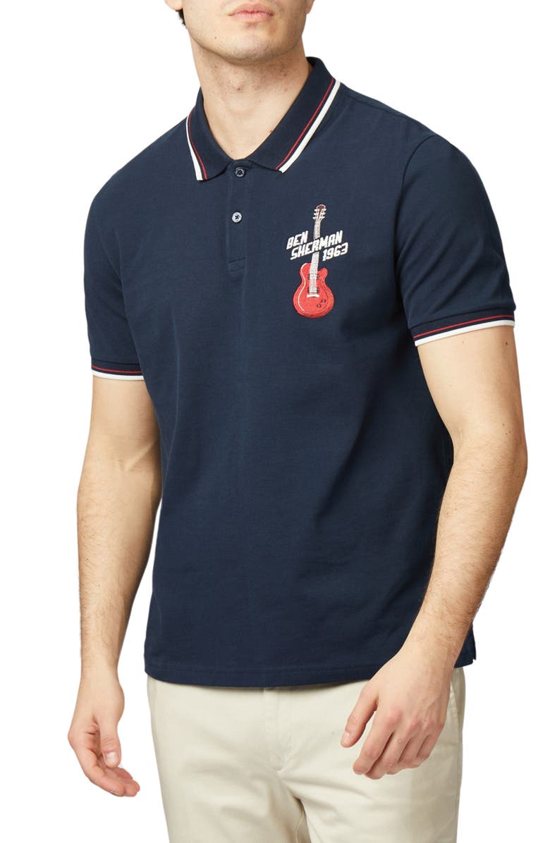 Ben Sherman Logo Embroidery Tipped Polo, Main, color, 