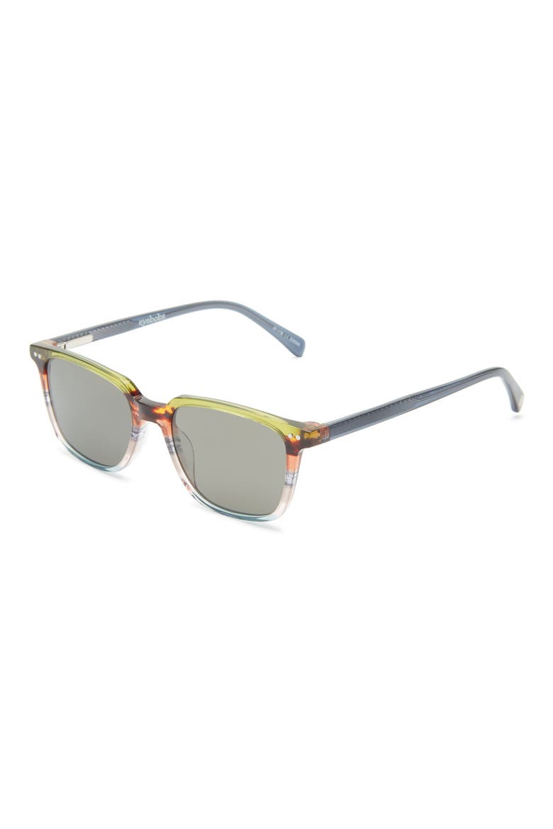 C Suite 50mm Polarized Square Sunglasses, Alternate, color, STRIPE / BLUE GREY / GREY