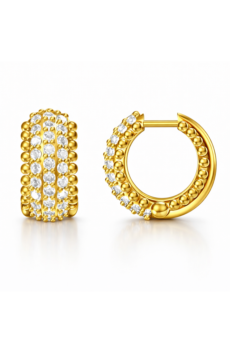 Donatello Gian Chunky Gold-Tone Crystal Hoops, Main, color, Gold