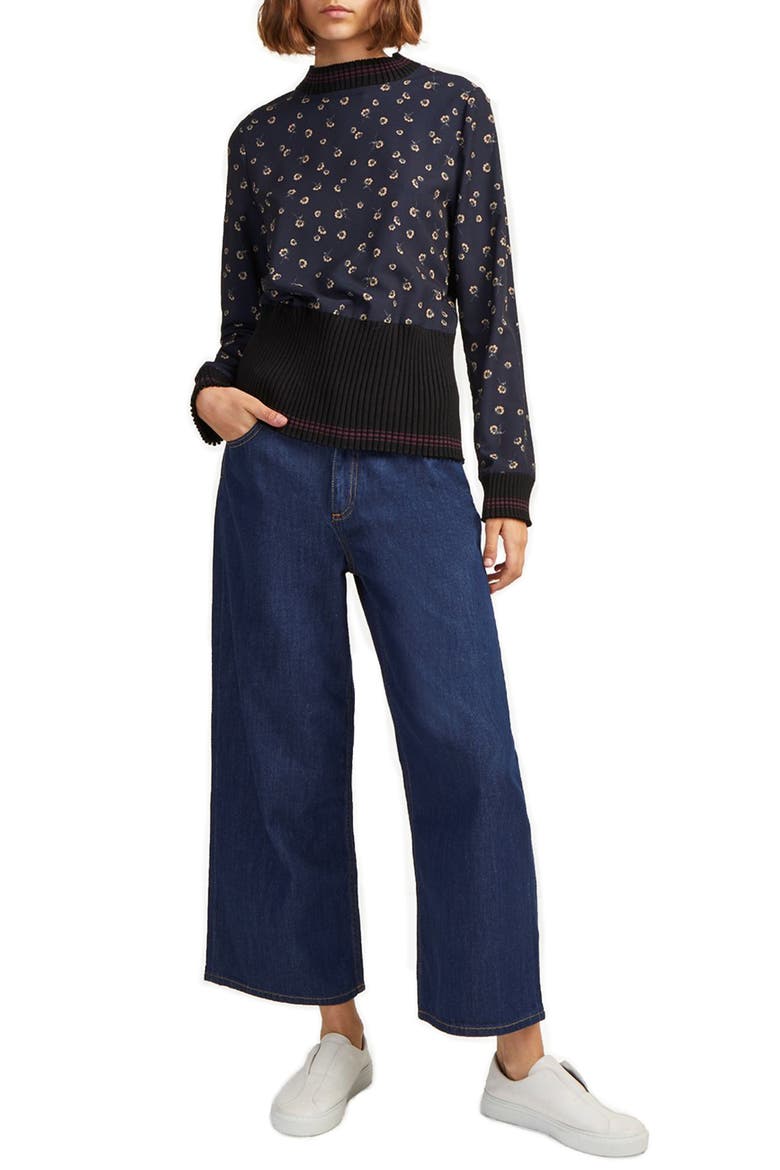 Mahi Knit Top, Alternate, color, UTILITY BLUE/ GOLD