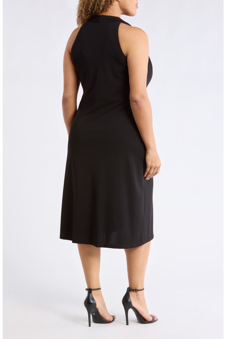 Hardware Detail Halter Neck Midi Dress, Alternate, color, BLACK