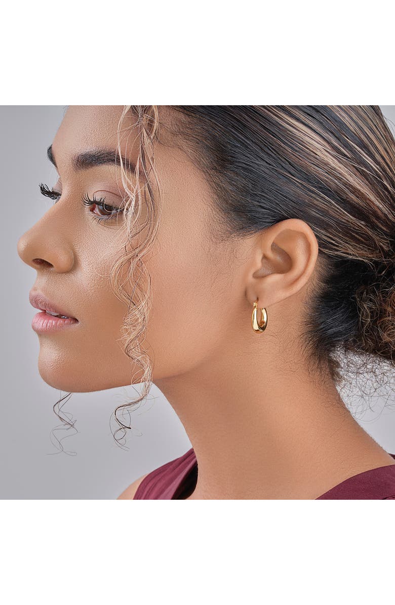 Sterling Forever Graduated Tube Hoop Earrings, Alternate, color, Gold