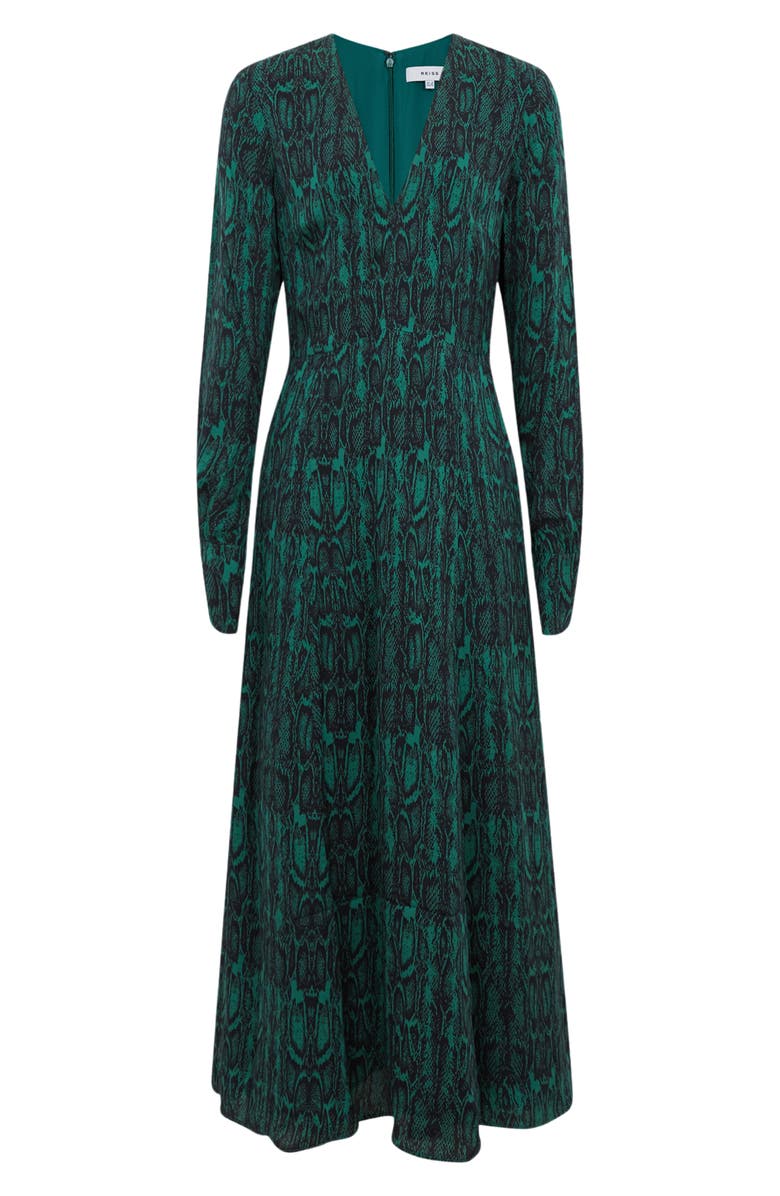 Reiss Greta Long Sleeve Snakeskin Print Dress, Alternate, color,