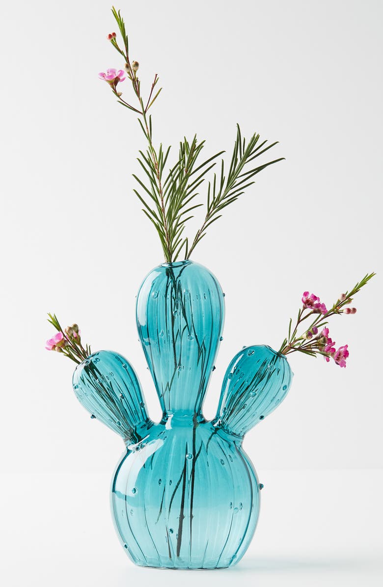 Anthropologie Home Anthropologie Glass Cactus Vase, Main, color,