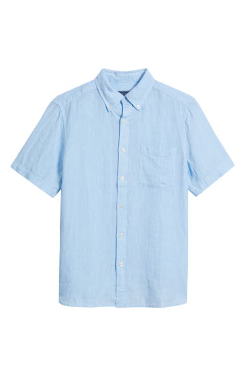 Surfside Solid Short Sleeve Linen Button-Down Shirt