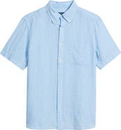 vineyard vines Surfside Solid Short Sleeve Linen Button-Down Shirt