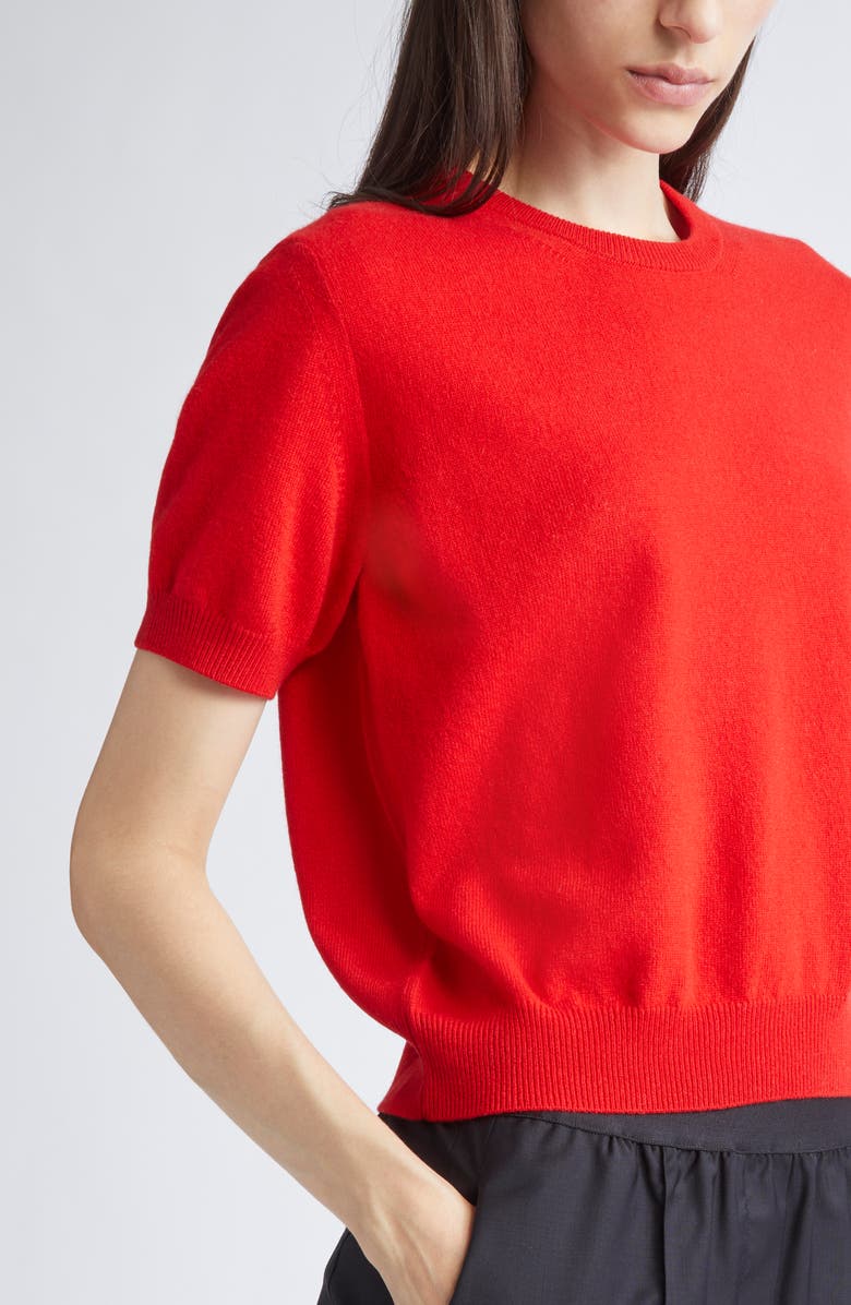 NACKIYÈ Short Sleeve Cashmere Sweater, Alternate, color, Rouge