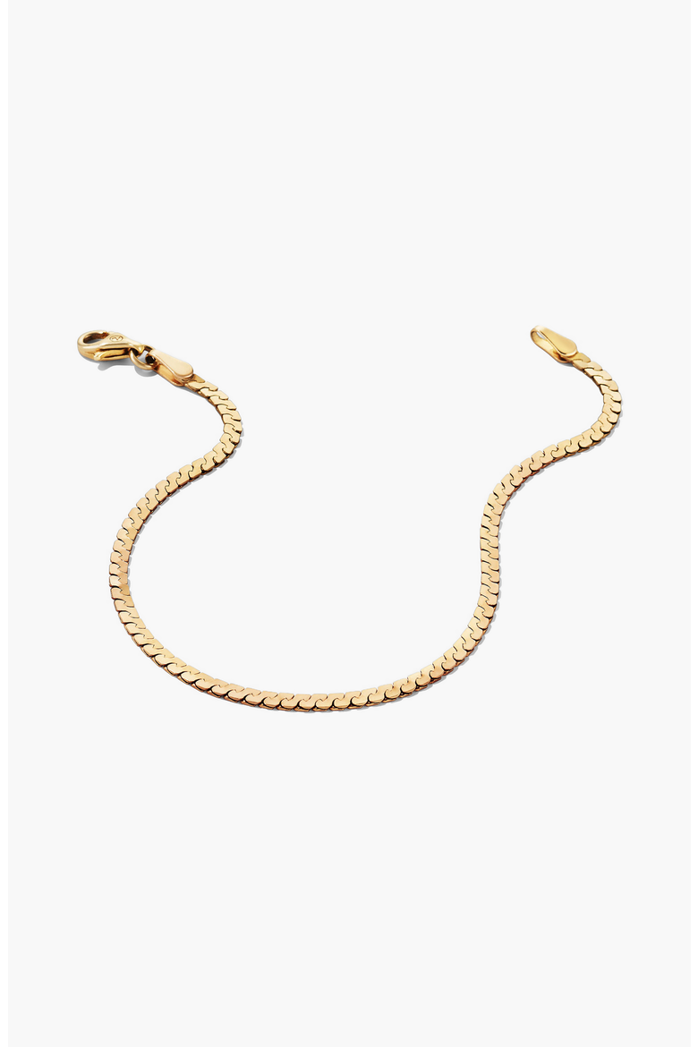 Serpentine Chain Bracelet, Alternate, color, 14k Yellow Gold