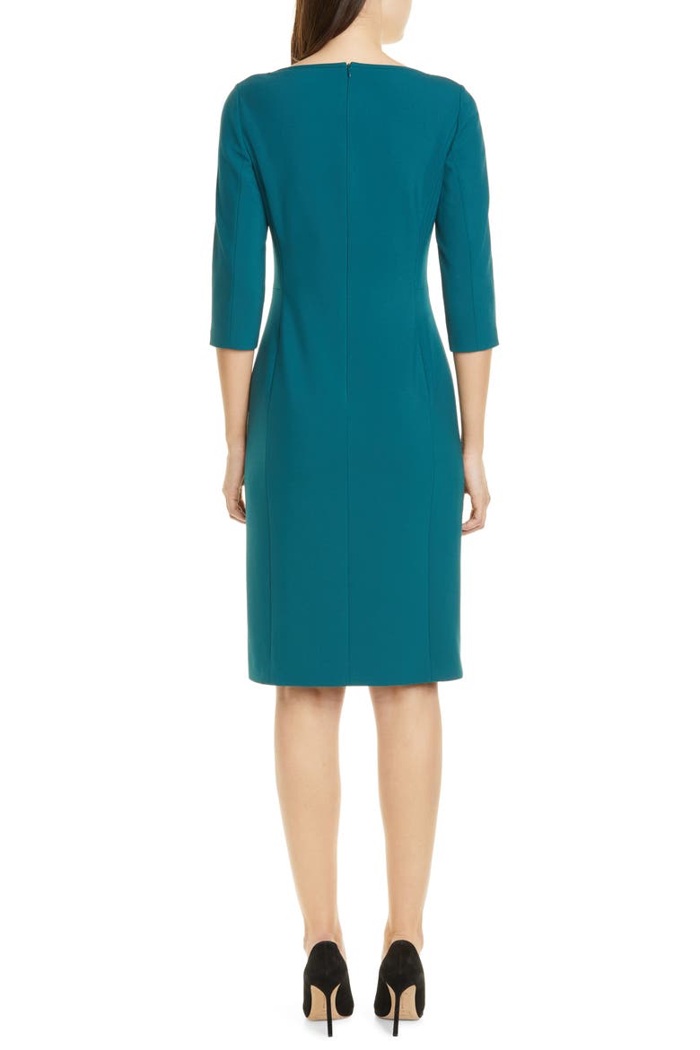 Dikena Ponte Sheath Dress, Alternate, color, DARK EMERALD