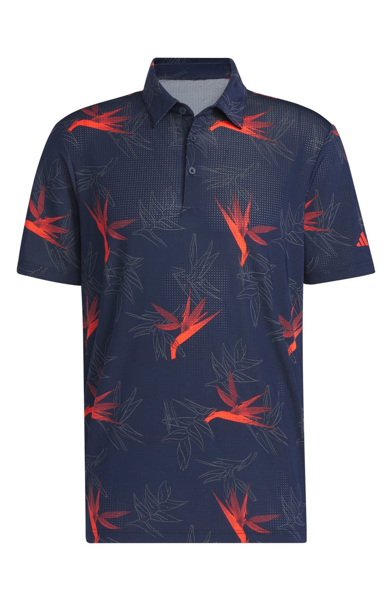 adidas Golf Oasis Floral Mesh Golf Polo, Alternate, color, 