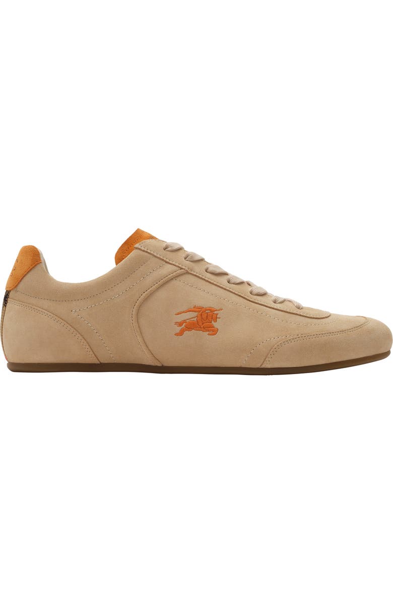 Burberry Suede Knight Runner Sneakers, Main, color, Flax/Pumpkin Orange
