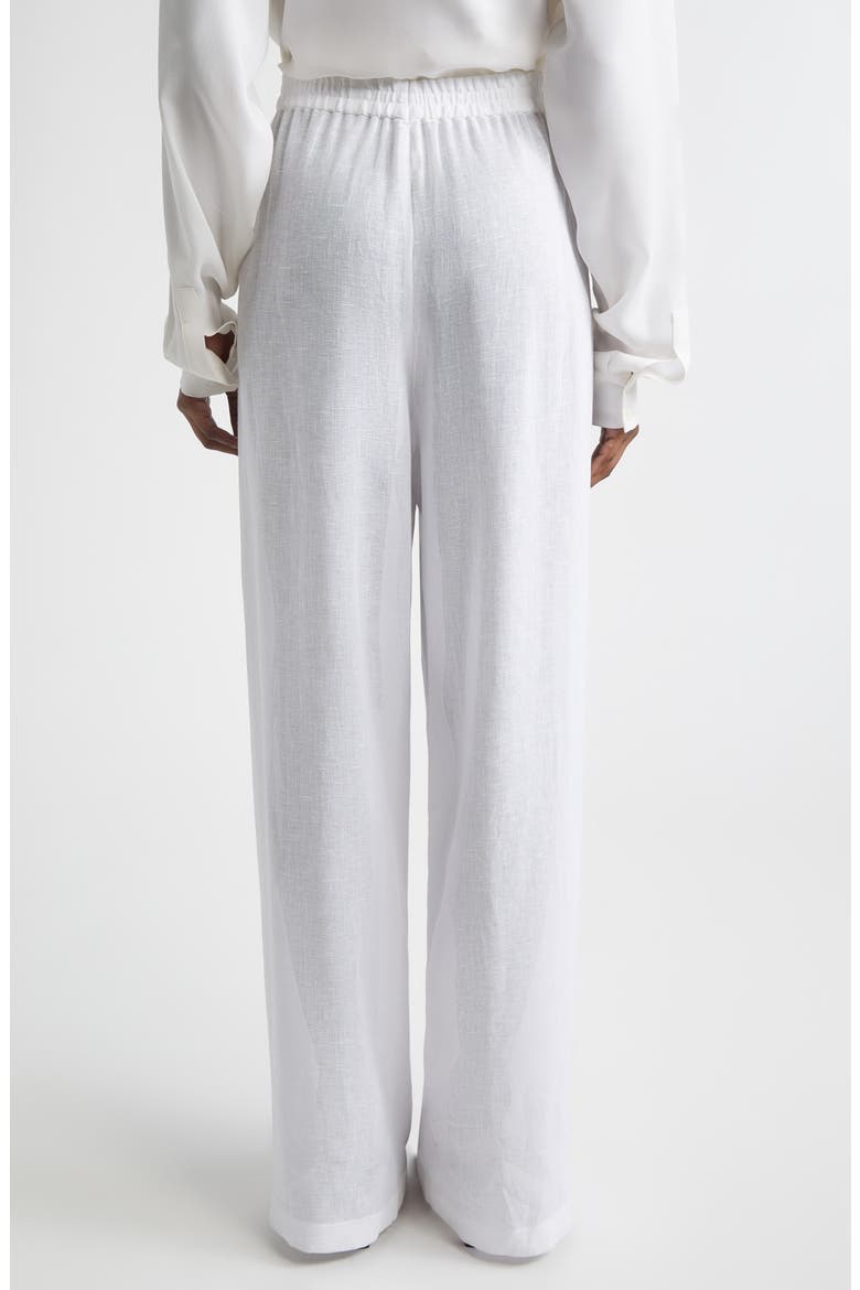 Pleated Wide Leg Linen Pajama Pants, Alternate, color, OPTIC WHITE