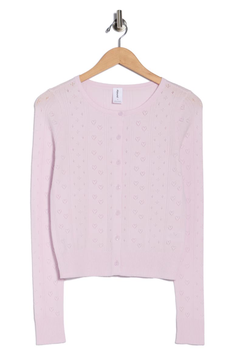 Pointelle Cardigan, Alternate, color, PURPLE LIGHT