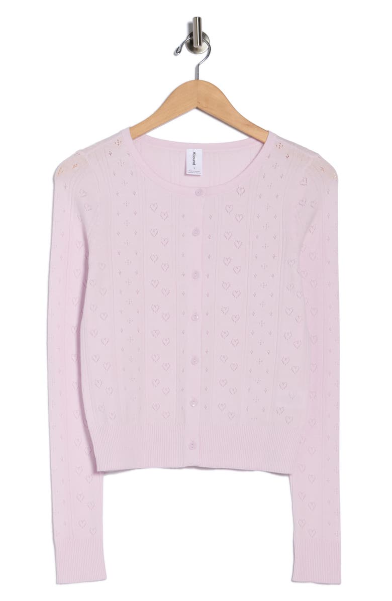 Abound Pointelle Cardigan, Alternate, color, Purple Light