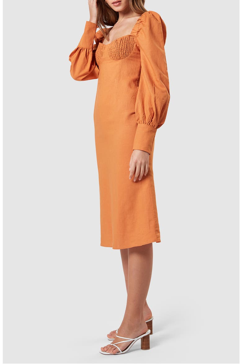 Sienna Long Sleeve Midi Dress, Alternate, color, MOCHA