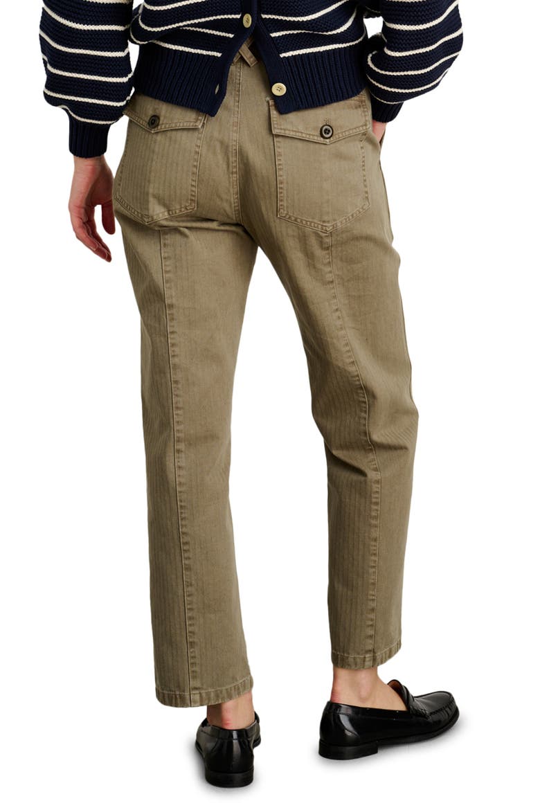 Neil Herringbone High Waist Straight Leg Utility Pants, Alternate, color, VINTAGE OLIVE
