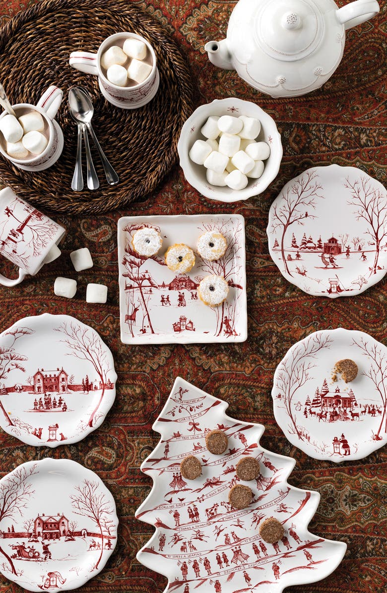 Juliska Country Estate Winter Frolic Ruby Tree Platter, Alternate, color, Red