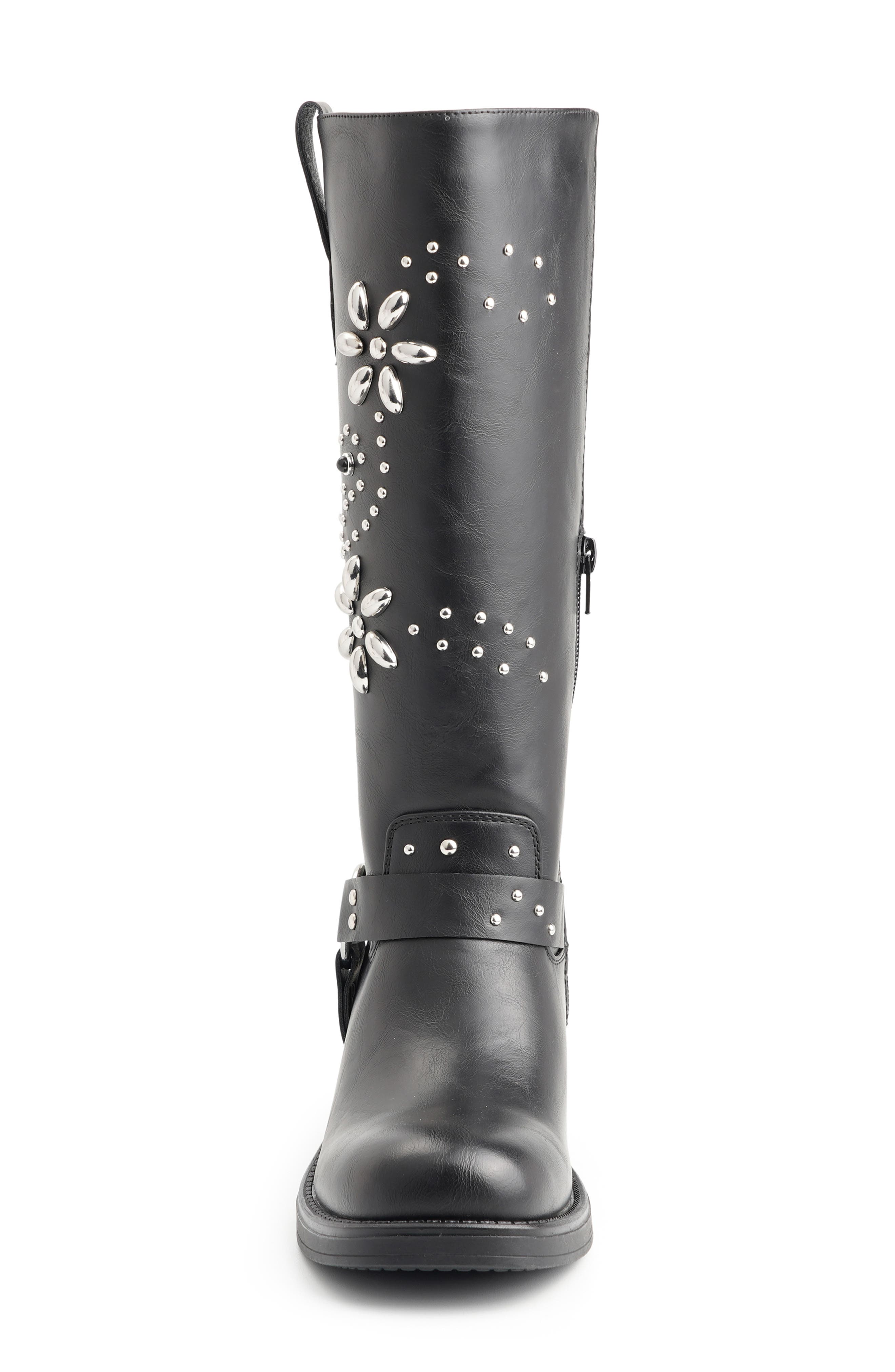Cianna Faux Leather Knee High Boot, Alternate, color, BLACK